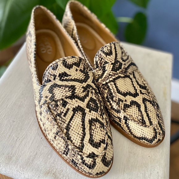 Franco Sarto Shoes - Franco Sarto "Hudley" Leather Snake print
loafers by